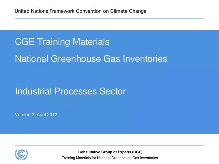 cge training materials national greenhouse gas inventories