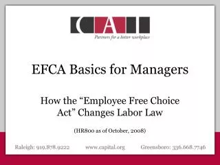 EFCA Basics for Managers