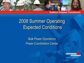 2008 Summer Operating Expected Conditions