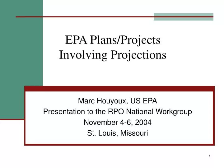 epa plans projects involving projections