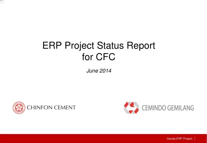 erp project status report for cfc june 201 4