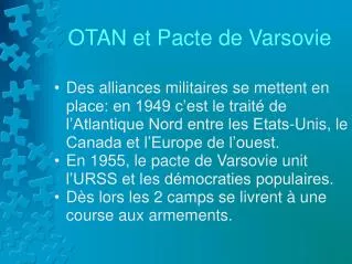 otan et pacte de varsovie