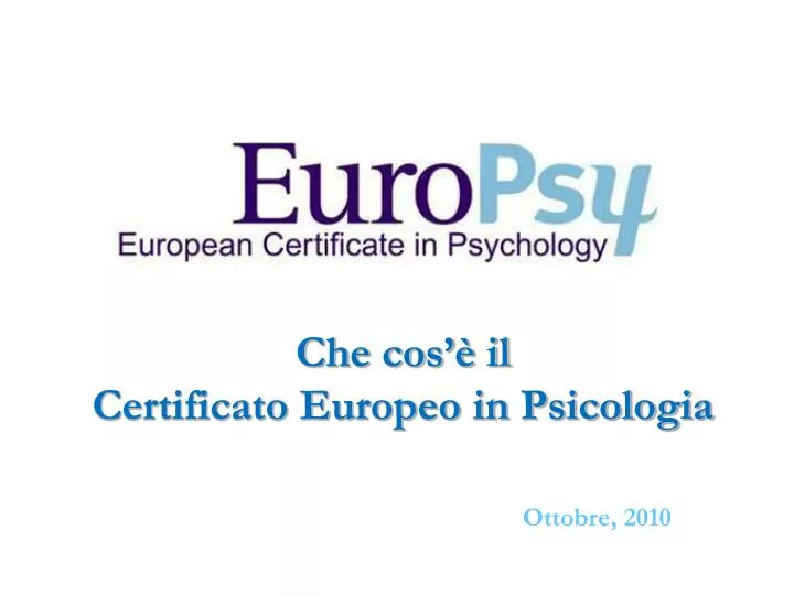 che cos il certificato europeo in psicologia