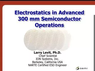 Electrostatics in Advanced 300 mm Semiconductor Operations