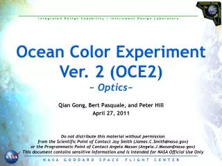 Ocean Color Experiment Ver. 2 (OCE2) ~ Optics ~