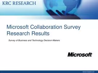 Microsoft Collaboration Survey Research Results