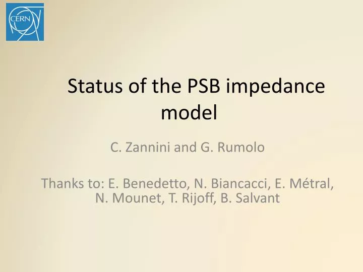 status of the psb impedance model