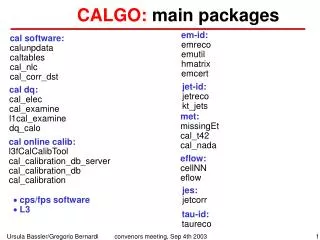 CALGO: main packages