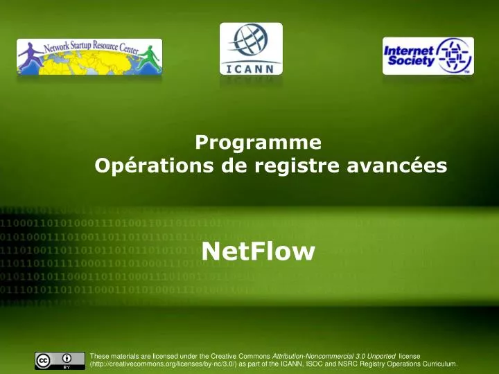 programme op rations de registre avanc es netflow