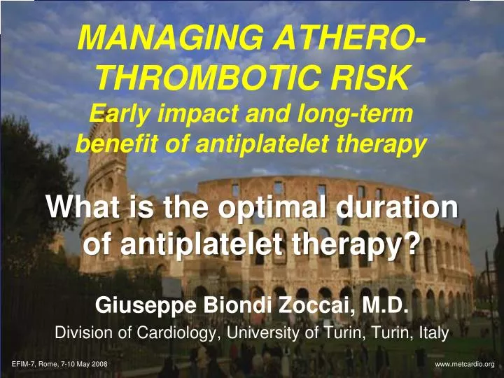 managing athero thrombotic risk early impact and long term benefit of antiplatelet therapy