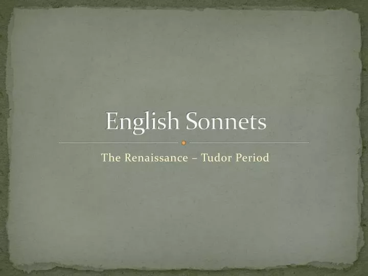 english sonnets