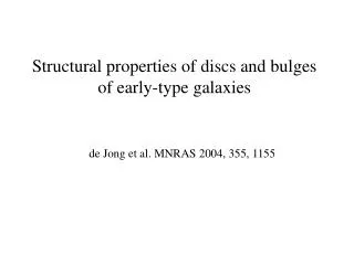 Structural properties of discs and bulges of early-type galaxies