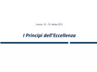 i principi dell eccellenza