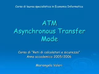 atm asynchronous transfer mode