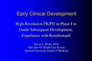 Early Clinical Development