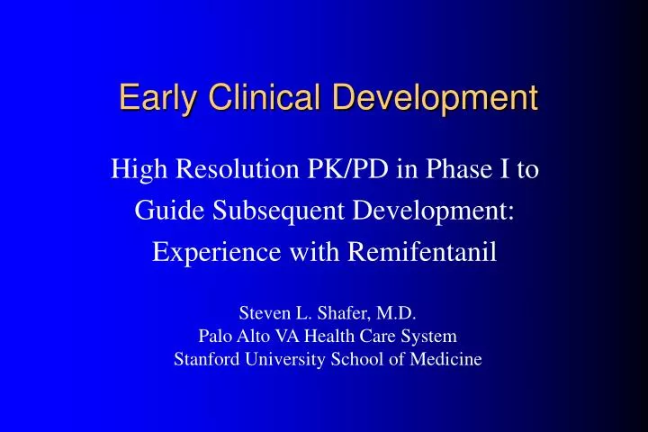 early clinical development