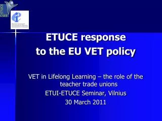 ETUCE response to the EU VET policy