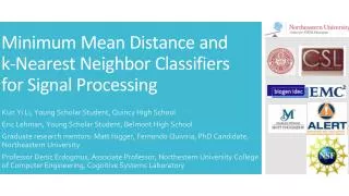 Minimum Mean Distance and k-Nearest Neighbor Classifiers for Signal Processing