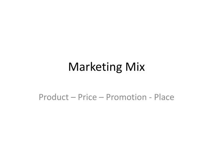 marketing mix