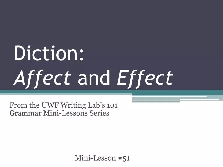 diction affect and effect