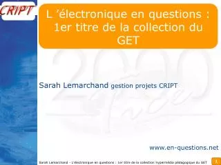 l lectronique en questions 1er titre de la collection du get