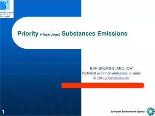 Priority (Hazardous) Substances Emissions