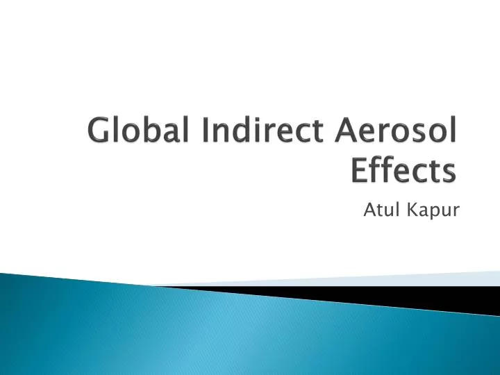 global indirect aerosol effects