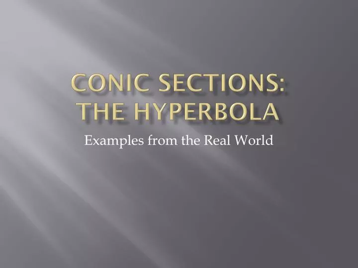 conic sections the hyperbola