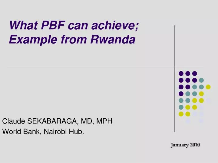 what pbf can achieve example from rwanda
