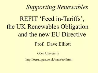 Supporting Renewables