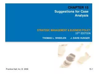 STRATEGIC MANAGEMENT &amp; BUSINESS POLICY 10 TH EDITION