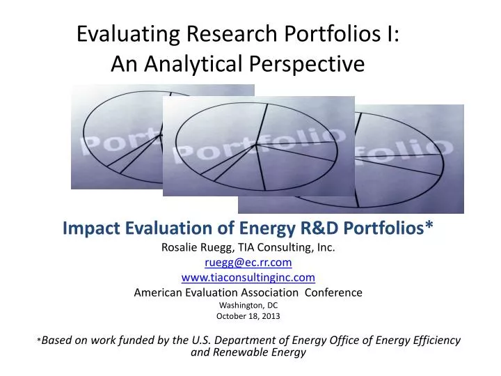 evaluating research portfolios i an analytical perspective