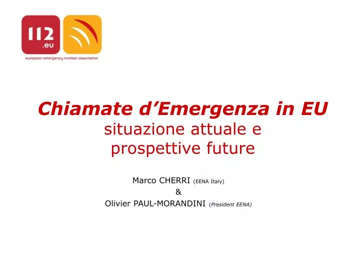 chiamate d emergenza in eu situazione attuale e prospettive future