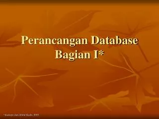 perancangan database bagian i