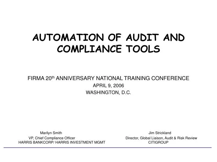 automation of audit and compliance tools