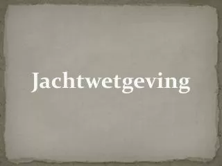 jachtwetgeving