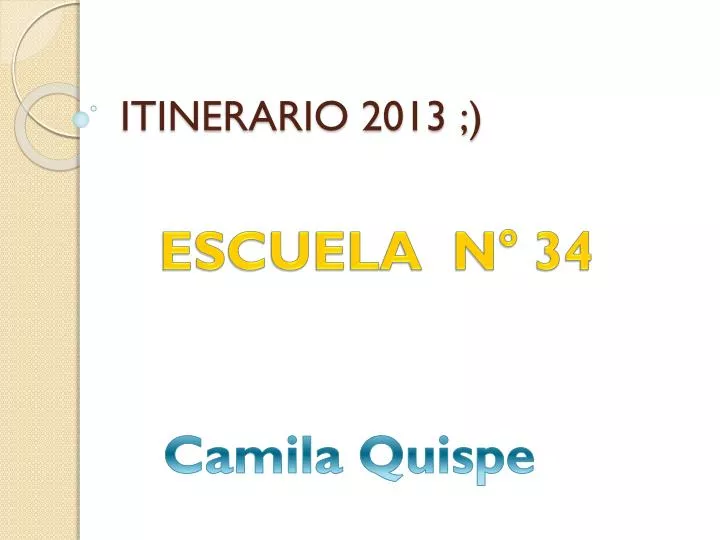 itinerario 2013