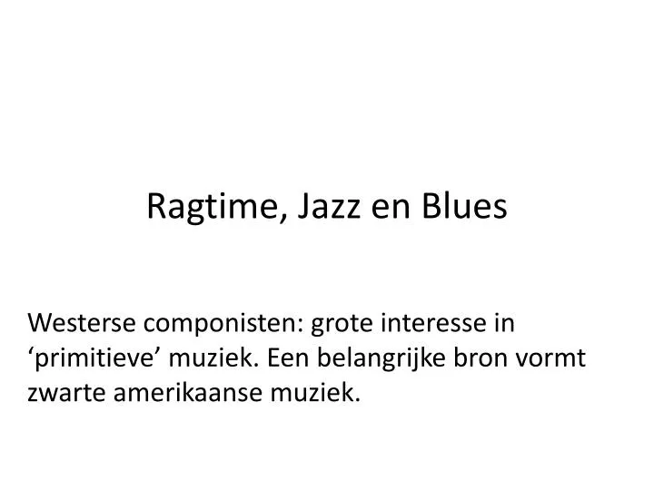 ragtime jazz en blues