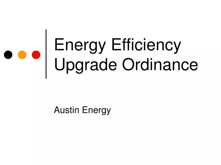 energy efficiency upgrade ordinance