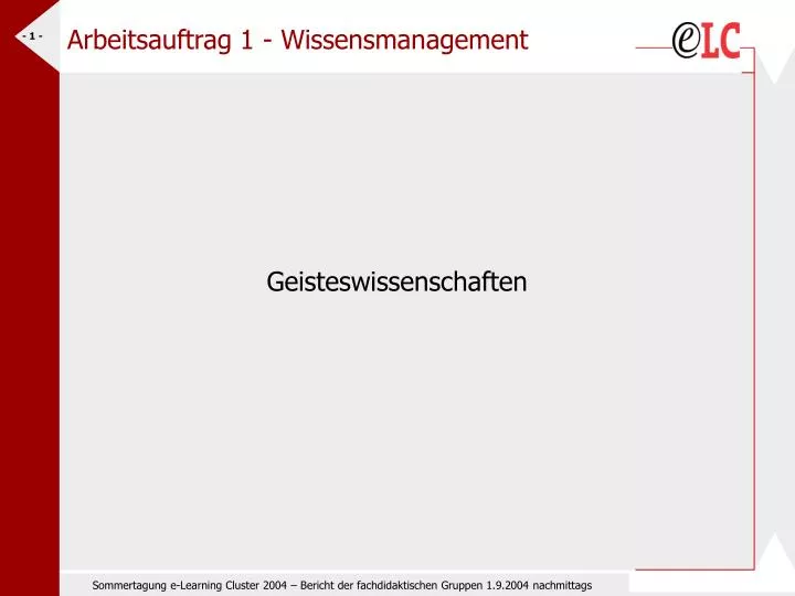 arbeitsauftrag 1 wissensmanagement