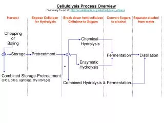 Cellulolysis Process Overview Summary found at: en.wikipedia/wiki/Cellulosic_ethanol