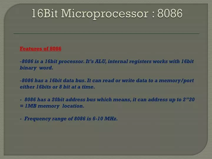 16bit microprocessor 8086