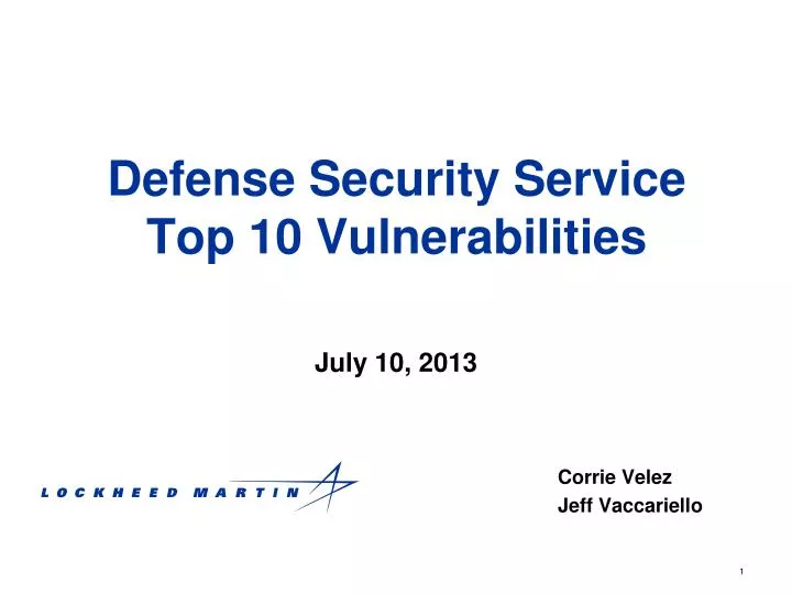 defense security service top 10 vulnerabilities