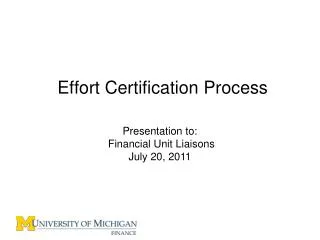 Effort Certification Process