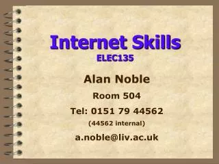 Internet Skills ELEC135