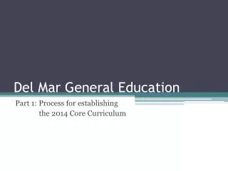 Del Mar General Education
