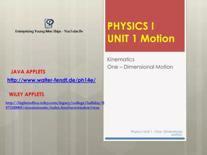 physics i unit 1 motion