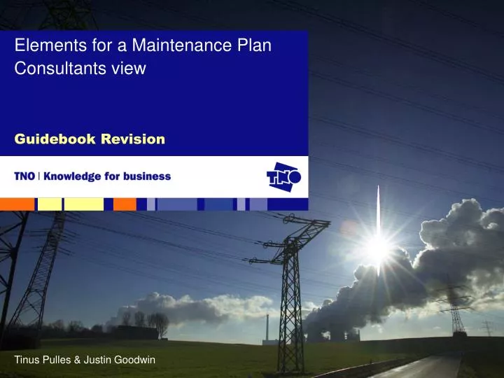 elements for a maintenance plan consultants view