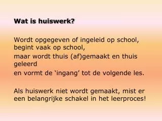wat is huiswerk