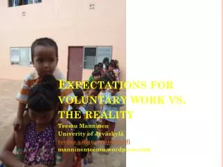 Expectations for voluntary work vs. the reality